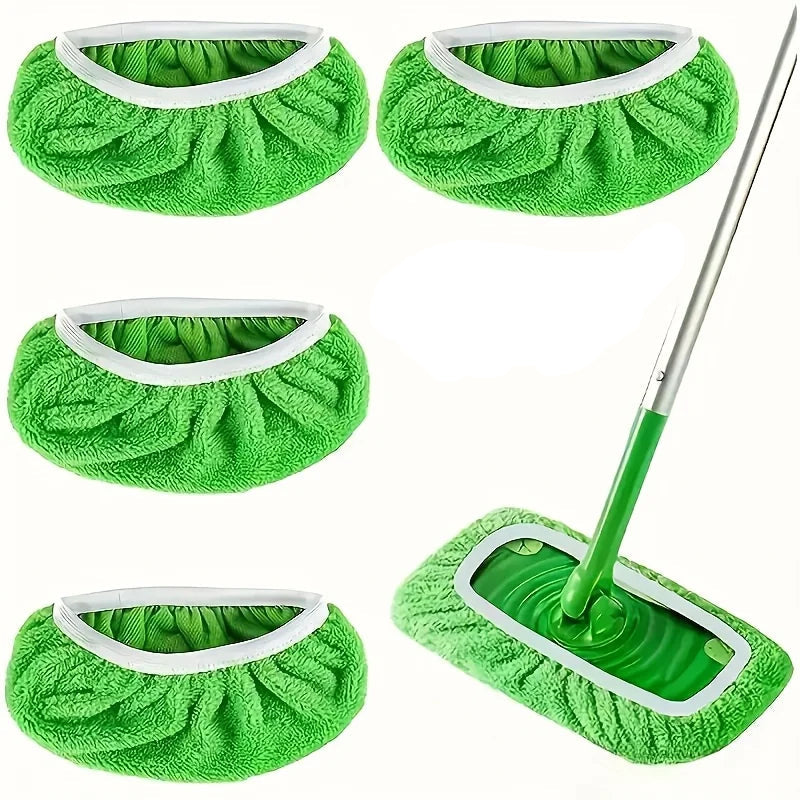 Lingettes Microfibre Lavables pour Balai Plat — Lot de 4 Réutilisables