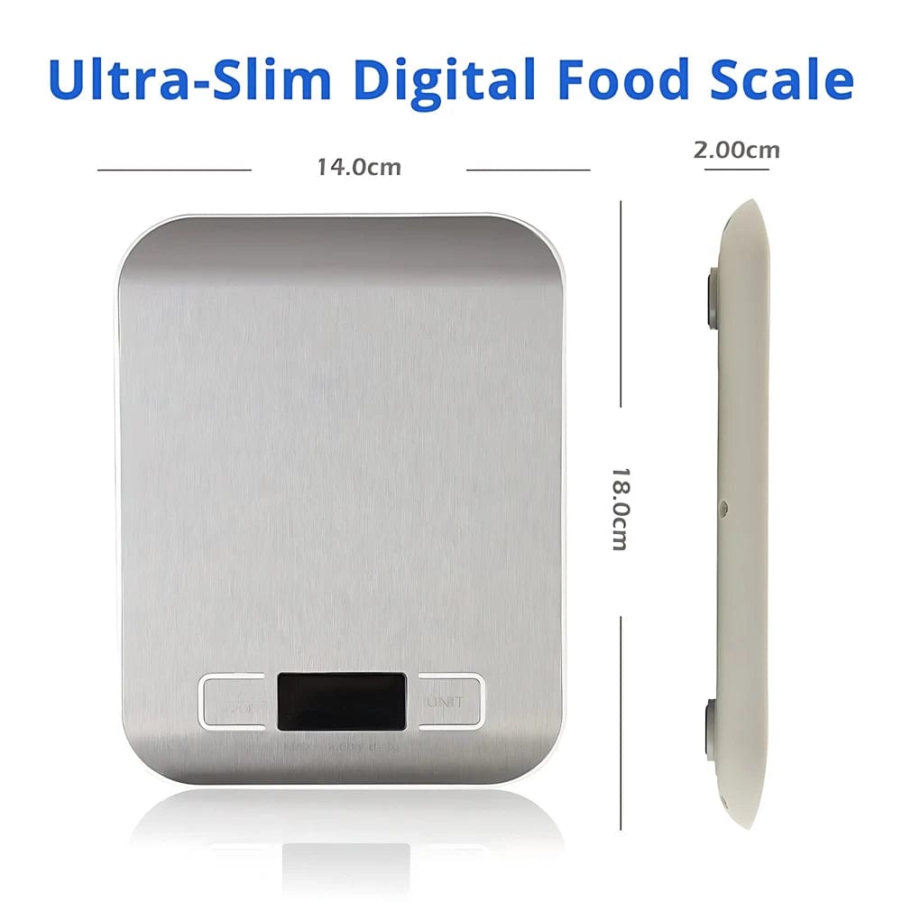 Balance de cuisine numérique en acier inoxydable 5kg/10kg