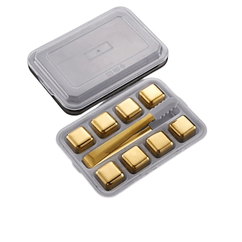 8 Glaçons Réutilisables inox doré en forme de Dés à jouer glacon reutilisable