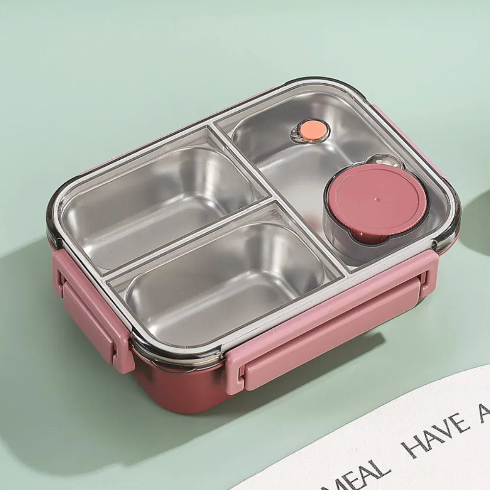 Lunchbox en Inox à 2/3 Compartiments Étanches 850ml Lunchbox