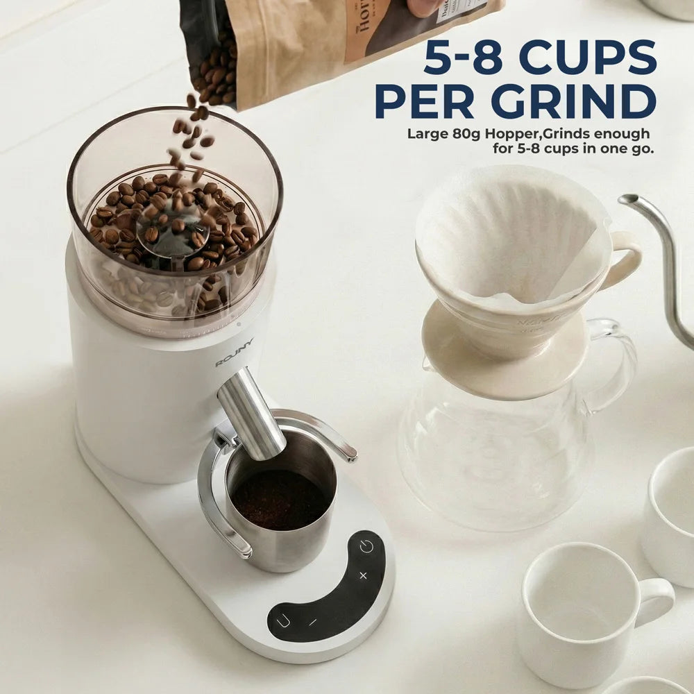 Moulin à café sans fil avec réservoir de 80 g pour 5 à 8 tasses