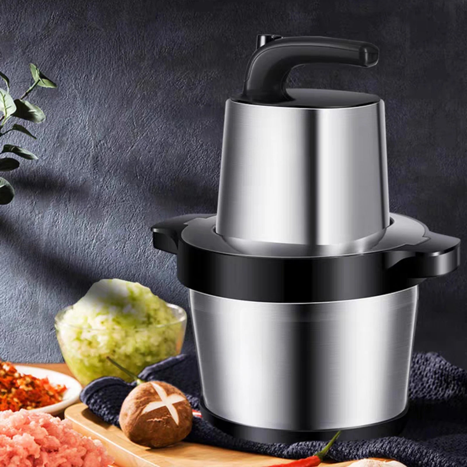 hache légumes et viandes en inox puissant