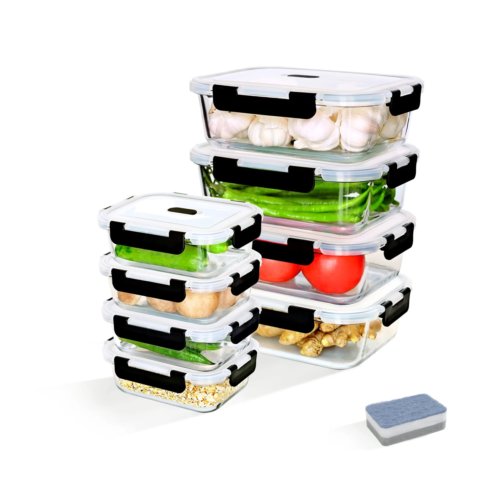 pack de contenants en verre hermétiques