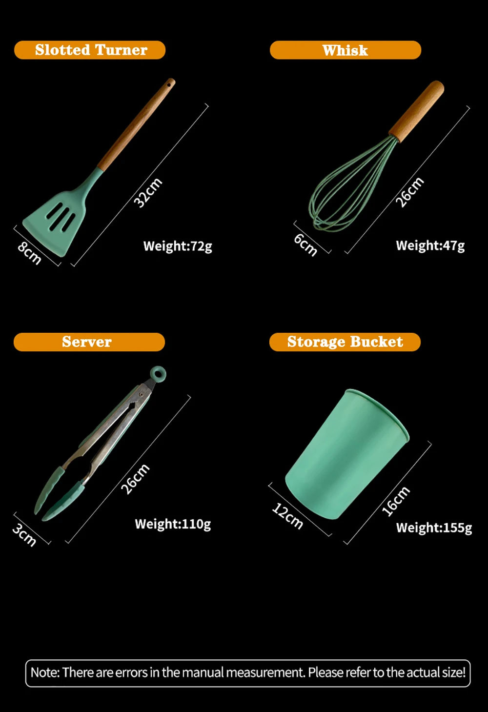 kit d'ustensiles en silicone pour cuisine