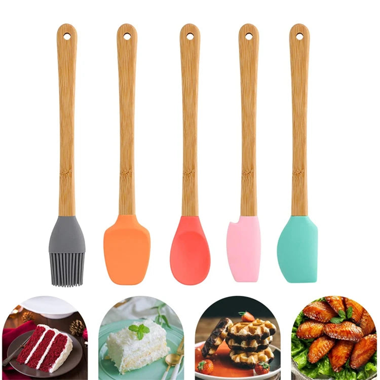bambou et silicone spatule de cuisine