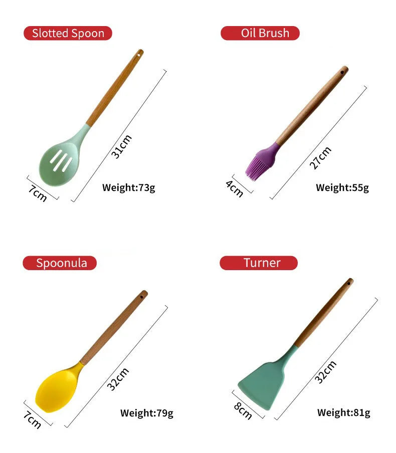 ensemble de cuisine en silicone 12 pièces