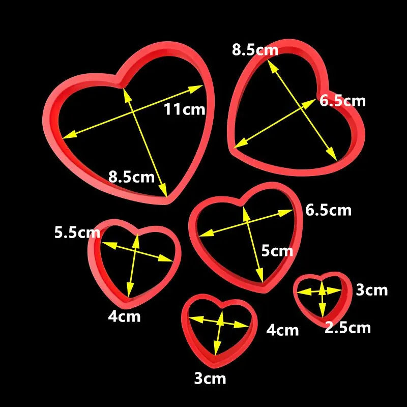 Emporte-pièces en Acier Inoxydable - Set de 6 Cœurs pour Pâtisserie emportepieces