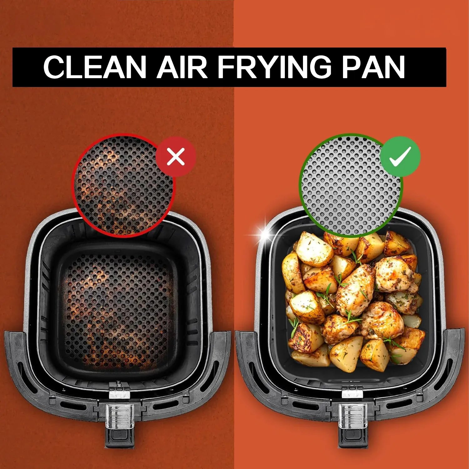 Grille Inox Air Fryer Rectangulaire 155x5 cm Réutilisable Air Fryer