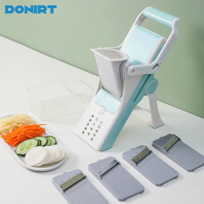 Mandoline Râpe Multifonction 5 Lames pour Légumes et Fruits