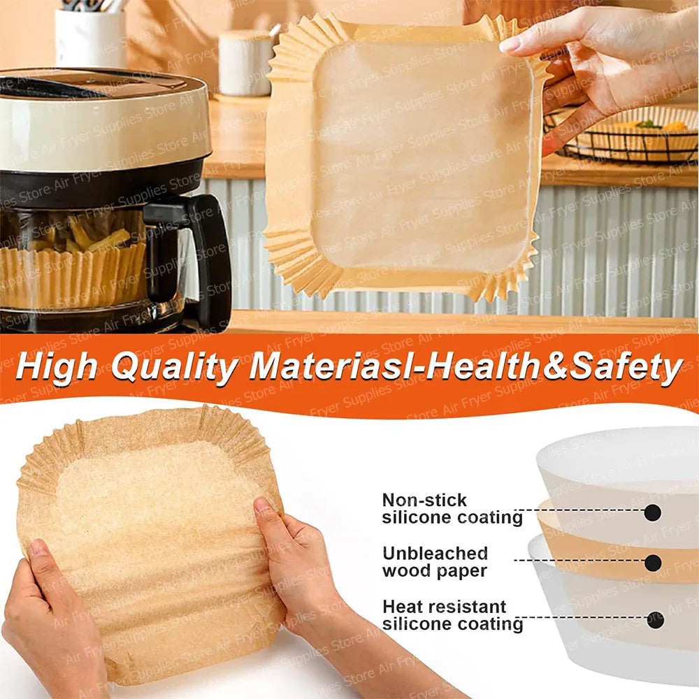 Papier Cuisson Air Fryer Jetable Carré 23 cm Lot de 200 Pièces Air Fryer