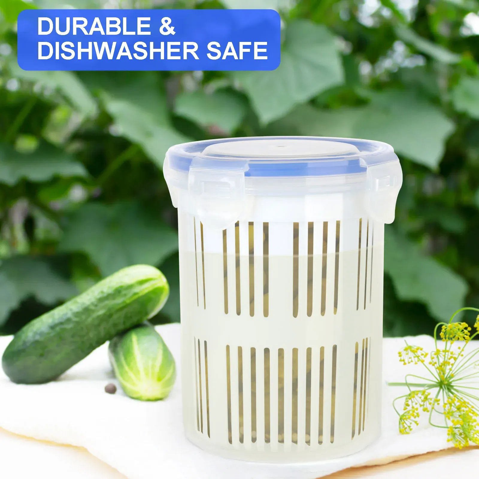 Bocal de Conservation avec Filtre pour Cornichons | 1,5 L Hermétique