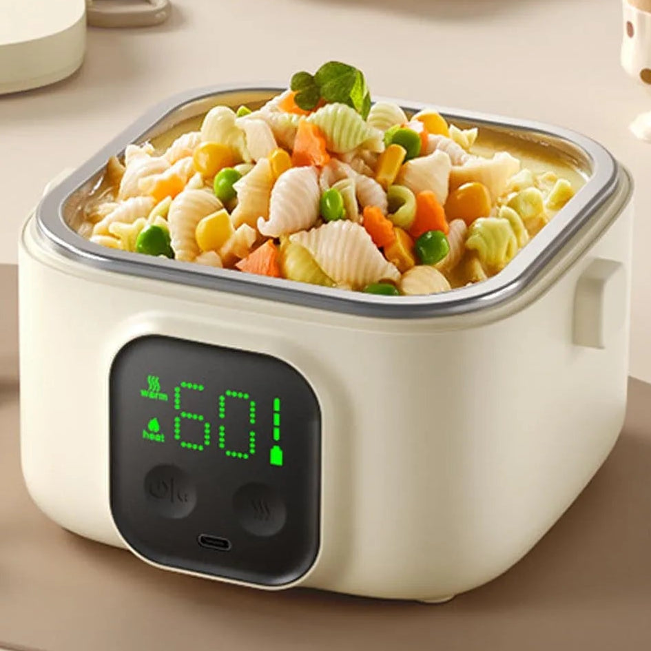 LunchBox Chauffante Sans Fil — 500 ml — 8800 mAh — Minuterie — Cuve Inox 304