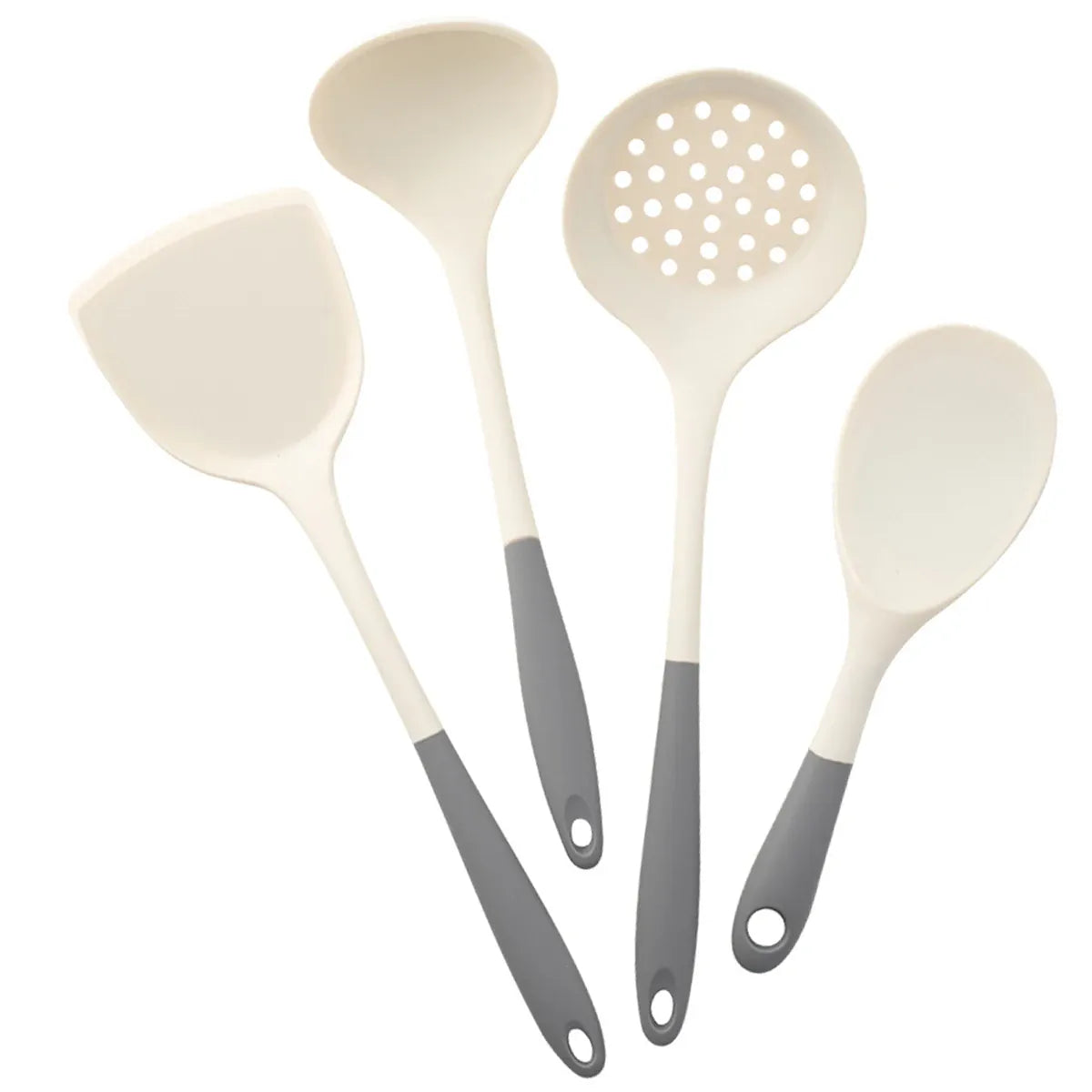 Set Ustensiles Silicone 4 pièces | Spatule Louche Cuillère à Soupe spatule en silicone