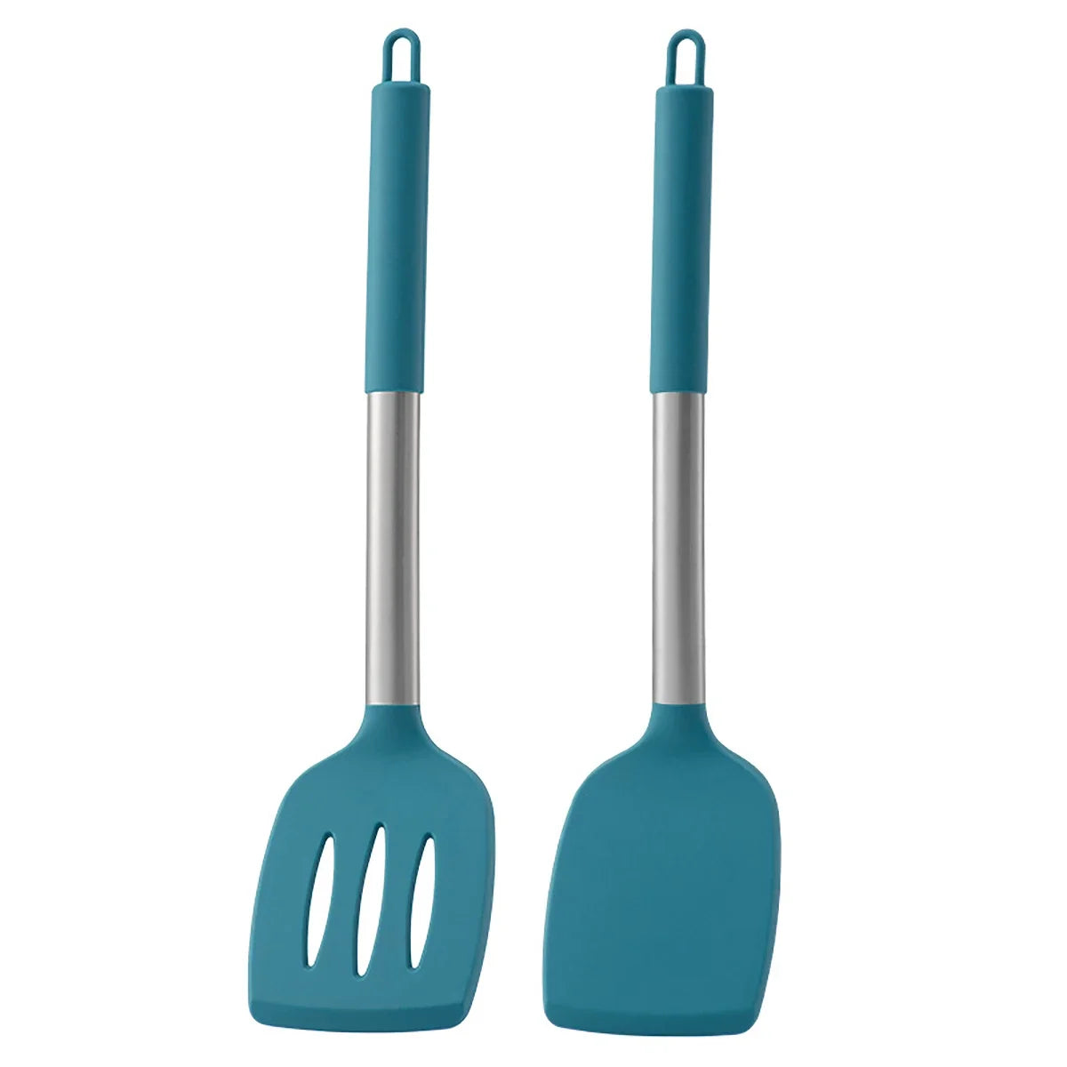 set de spatules colorées en silicone pour la cuisine