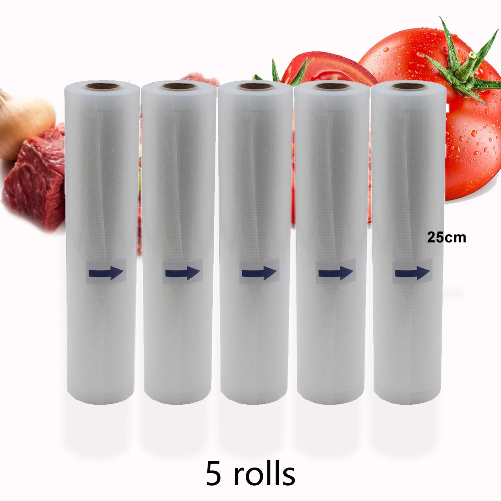 5 Rolls/Lot Kitchen Food Vacuum Bag Storage Bags for Vacuum Sealer Food Keep Packing 12+15+20+25+28cm*500cm
