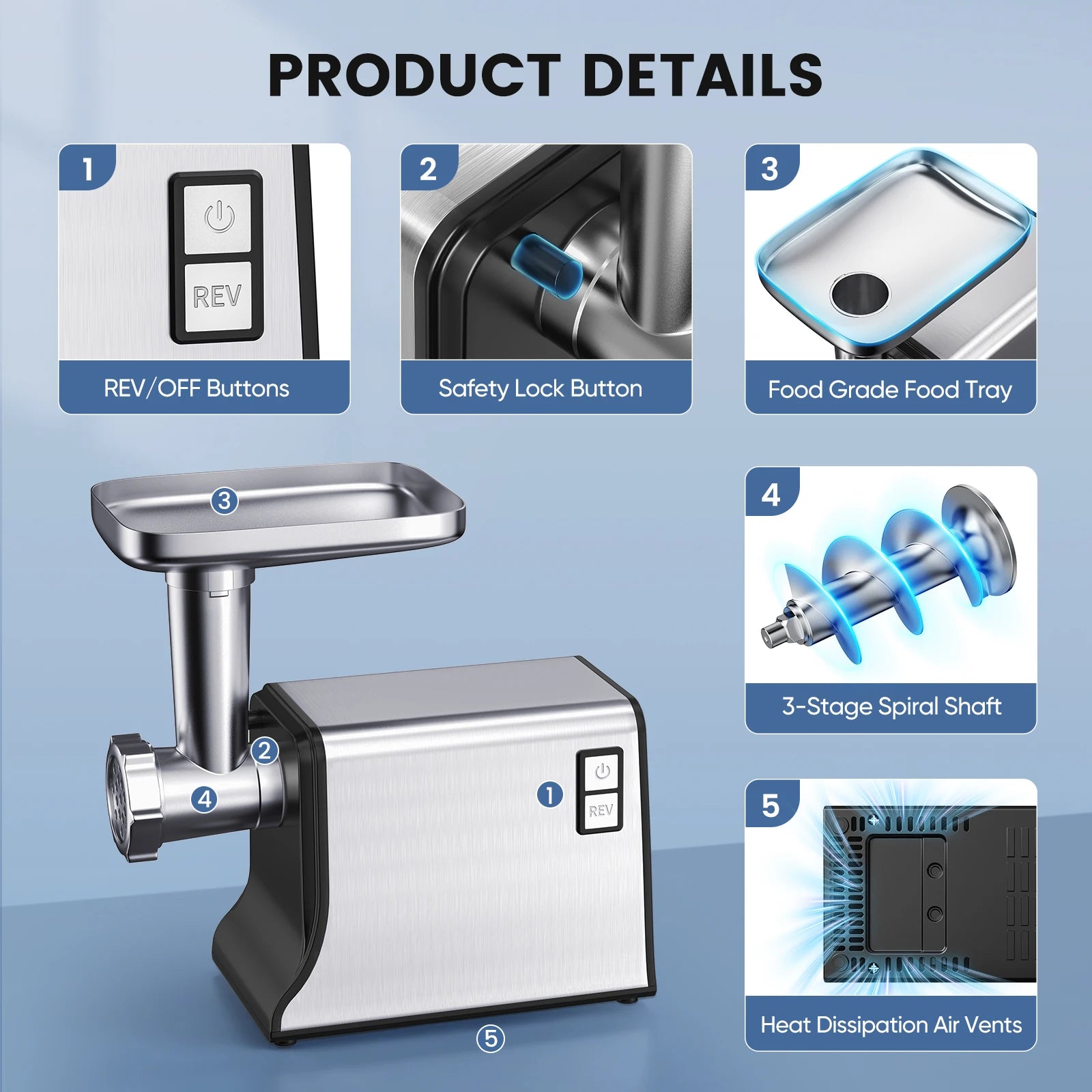 appareil de cuisine en acier inox durable
