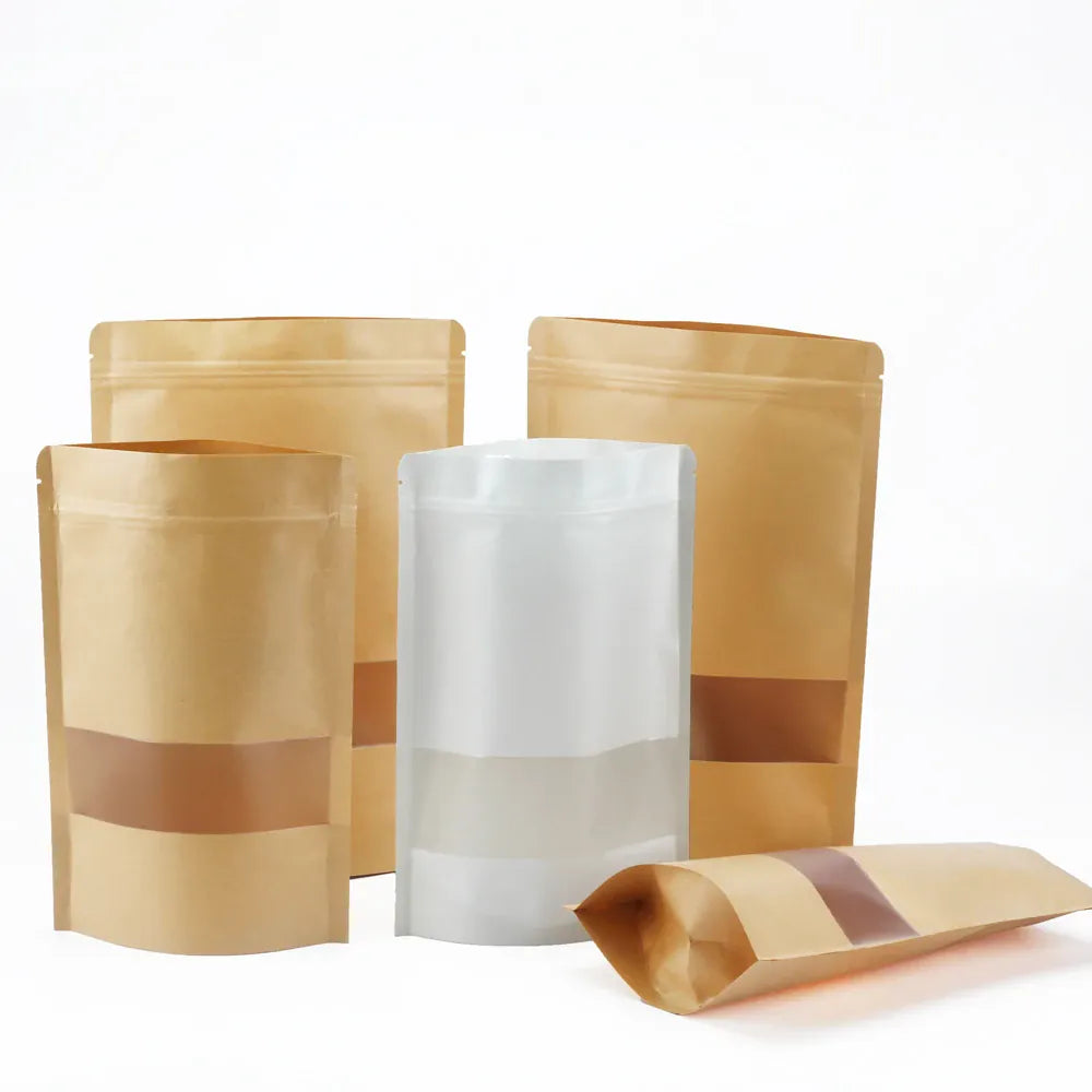 Sachets Kraft à Fenêtre Transparentes - Lot de 200 Pièces