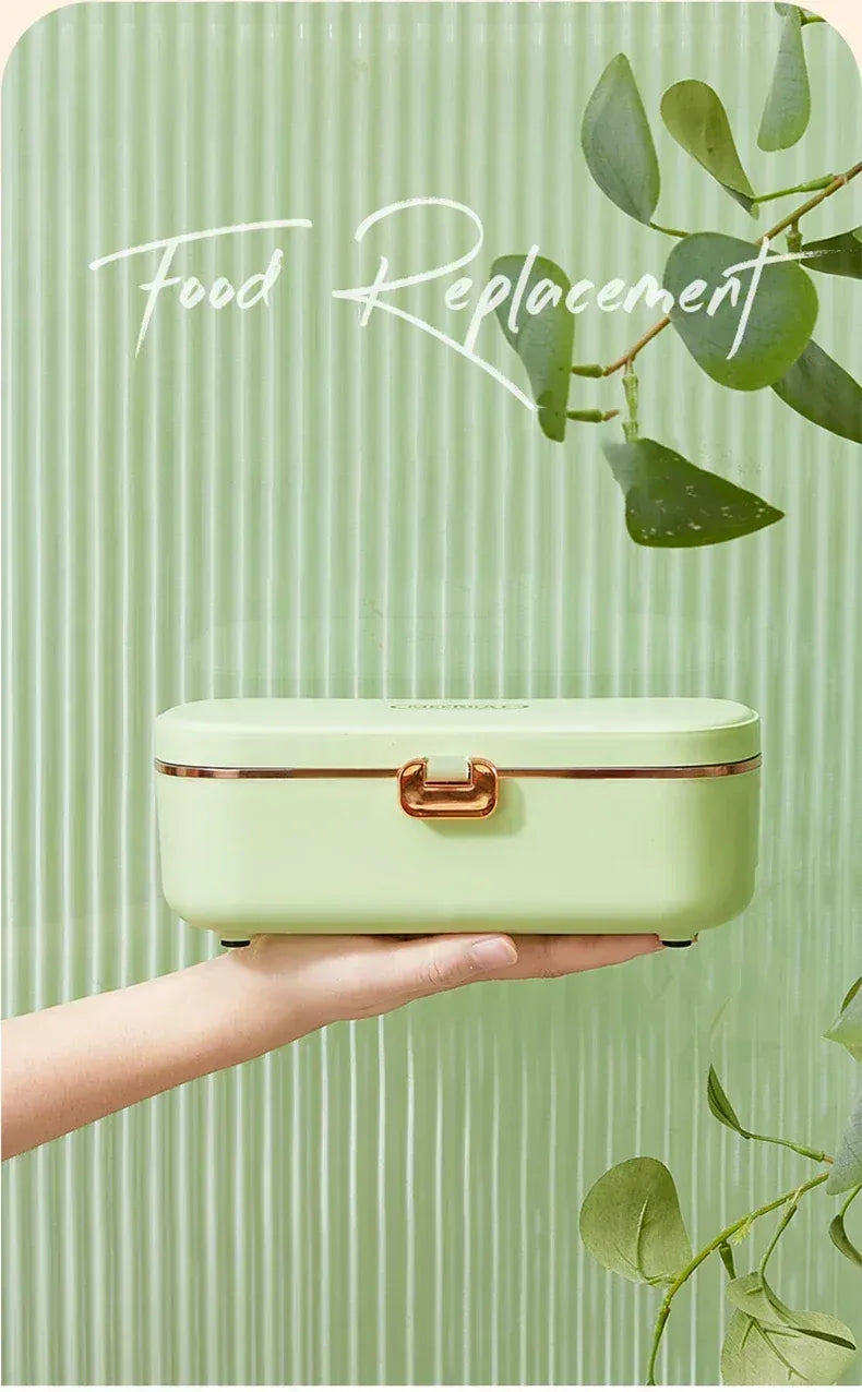 Lunch Box Chauffante Inox 304 Sans Eau 900 ml — Chauffage Sec 36 W - VERTE lunchboxchauf