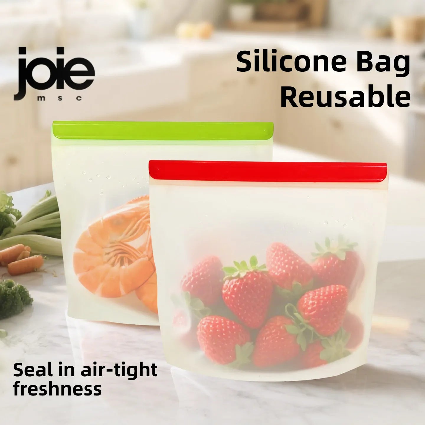 Sachets Silicone Réutilisables Hermétiques - Lot de 2 Pièces