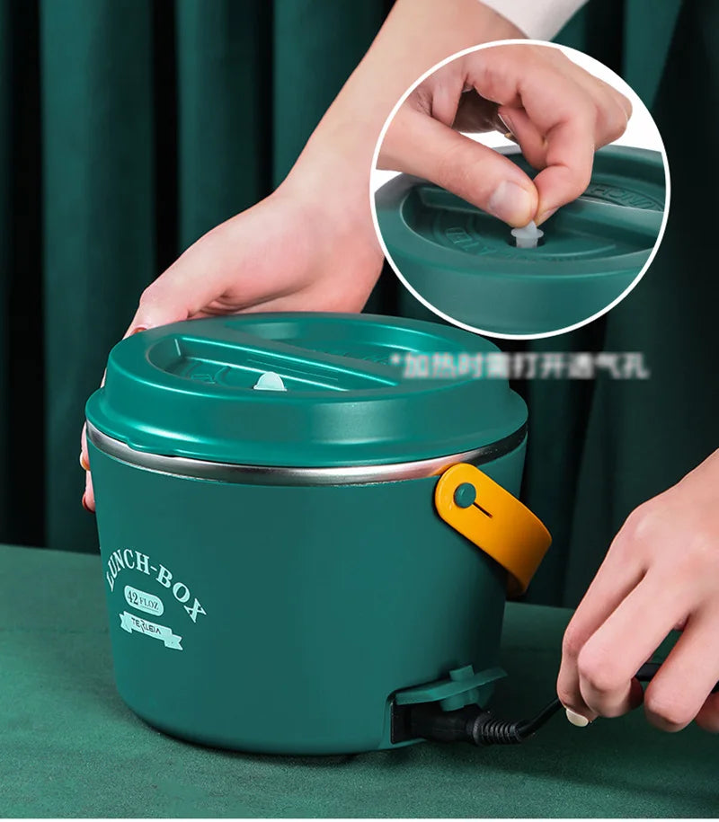 LunchBox Chauffante Électrique Acier Inoxydable 304 — 1,2 L / 48 W / 12 V-220 V