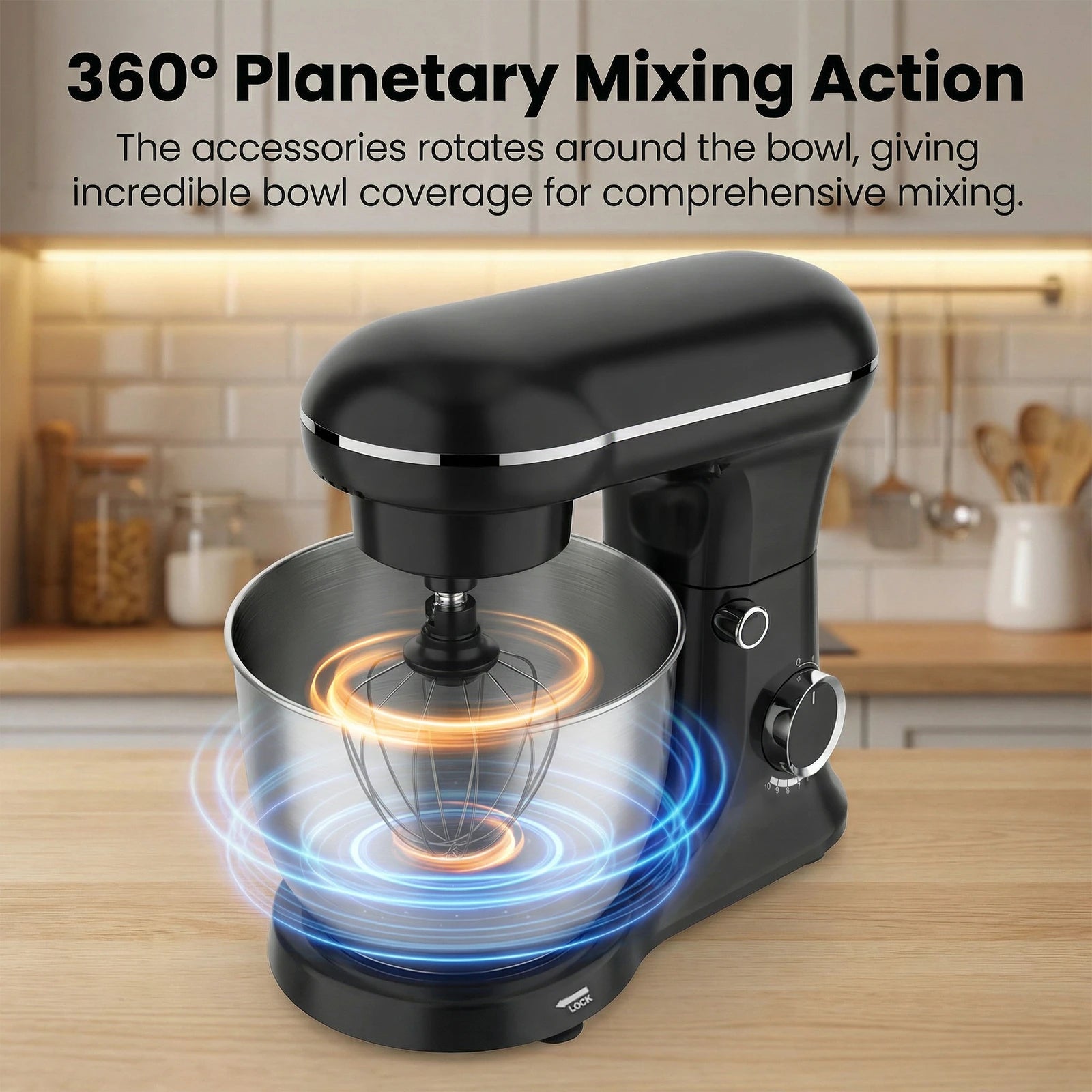 Mouvement planétaire 360° du robot pâtissier