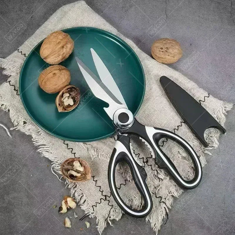Ciseaux de cuisine multifonctions en inox pour découpe de viandes ciseaux