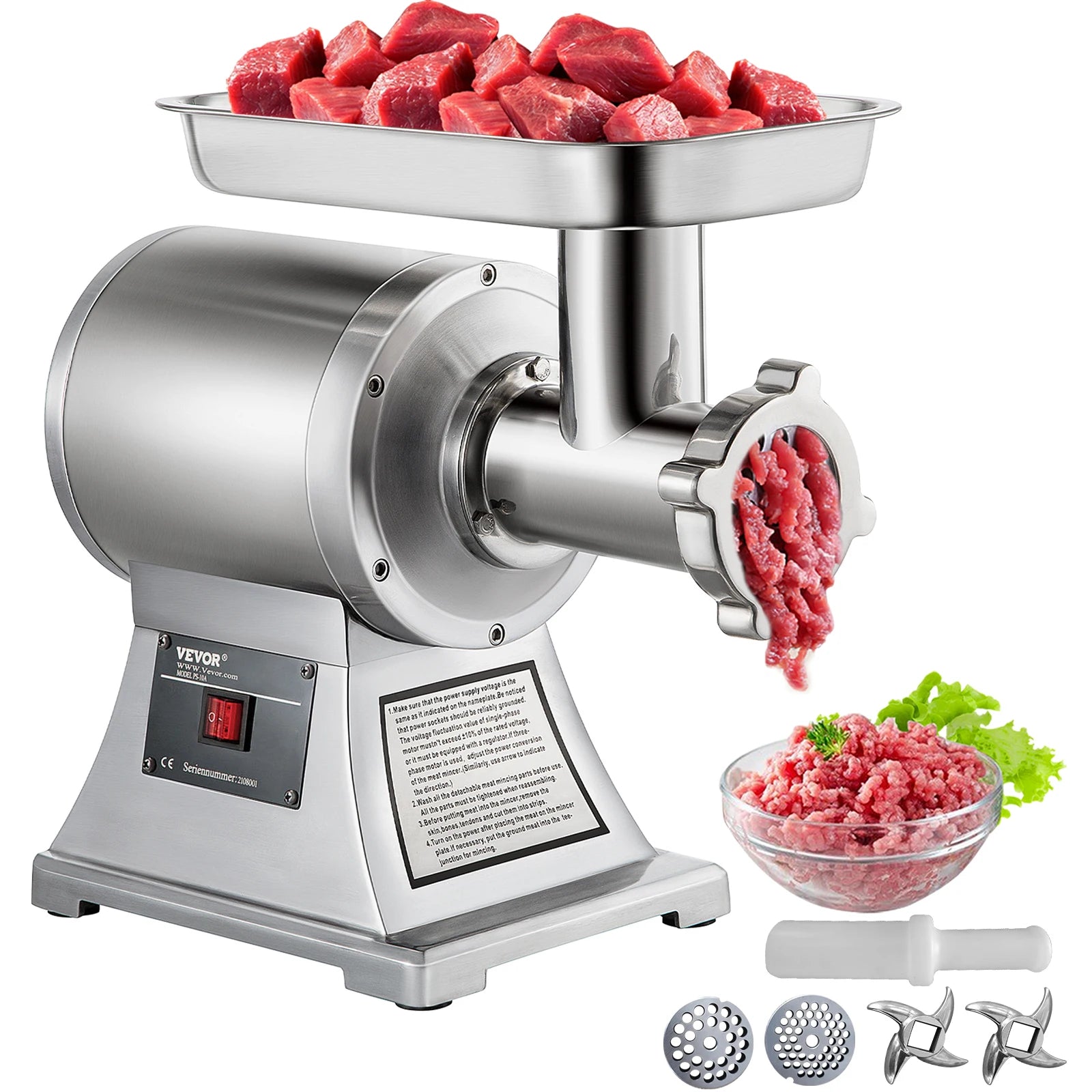Hachoir électrique 11L 1100W | Mini hachoir à viande et légumes