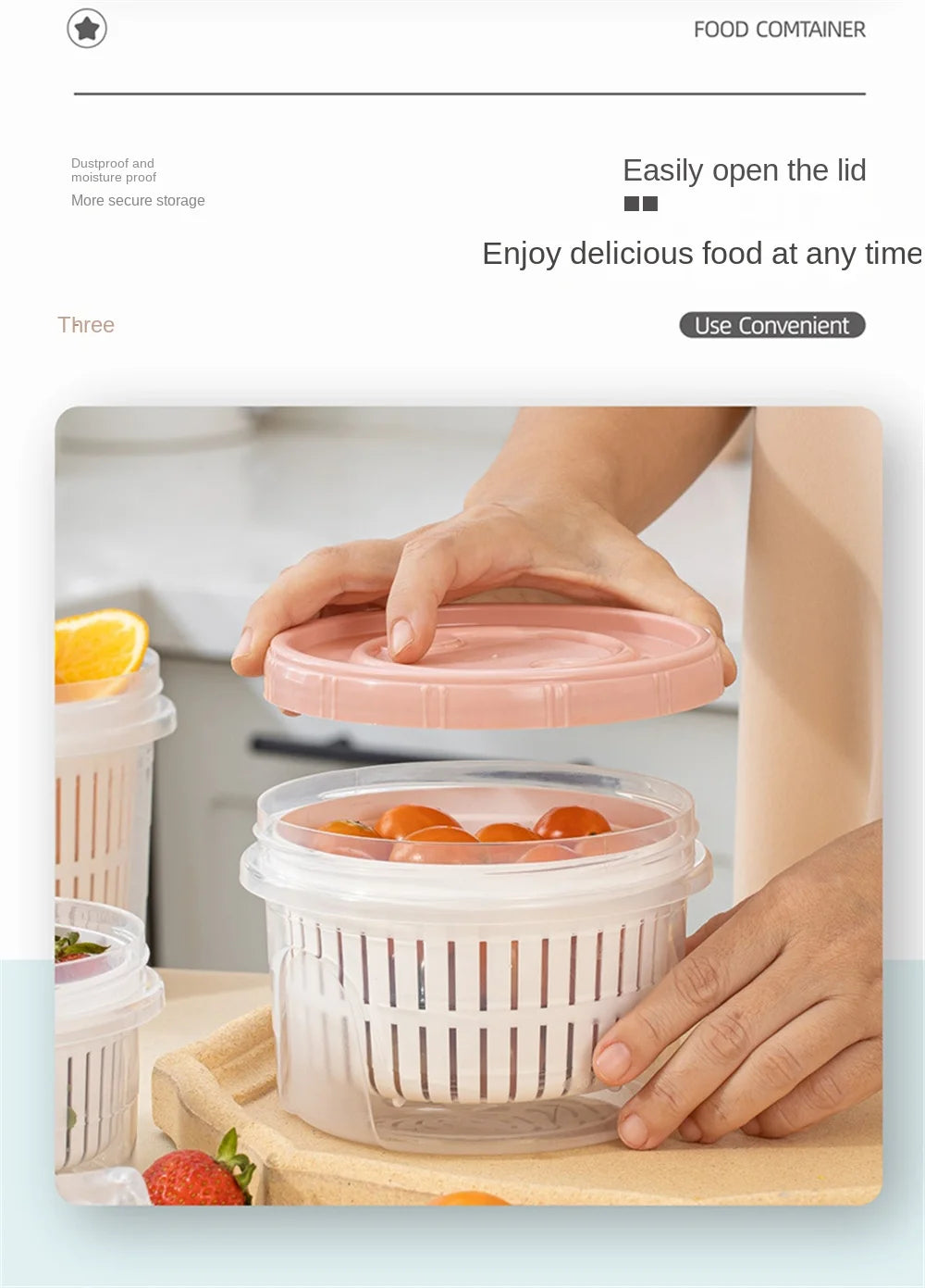 conteneur frigo avec grille égouttoir