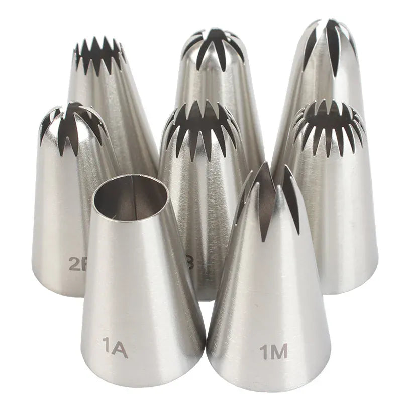Set de 8 douilles en inox pour pâtisserie - Accessoires de cuisine professionnels douillepoche