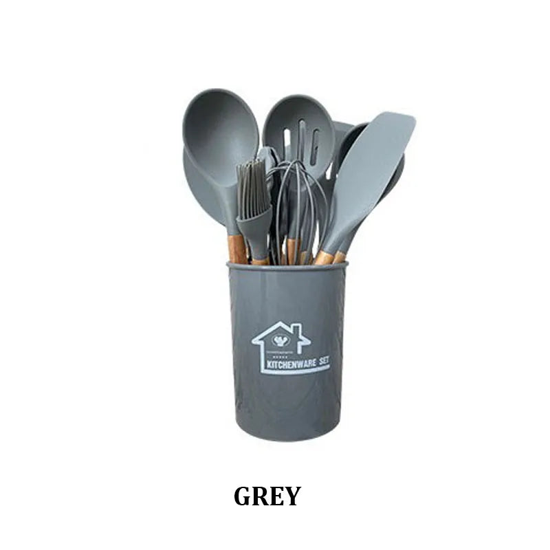 Set Ustensiles Silicone 12 pièces Cuisine | Résistants à la chaleur