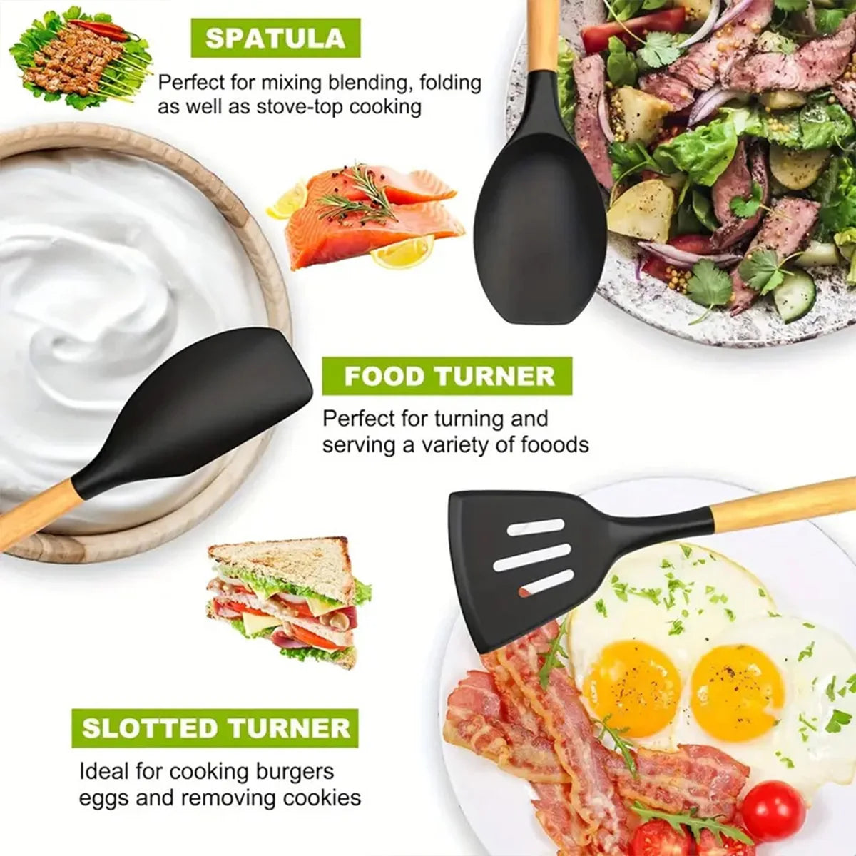 set de cuisine en silicone durable et résistant