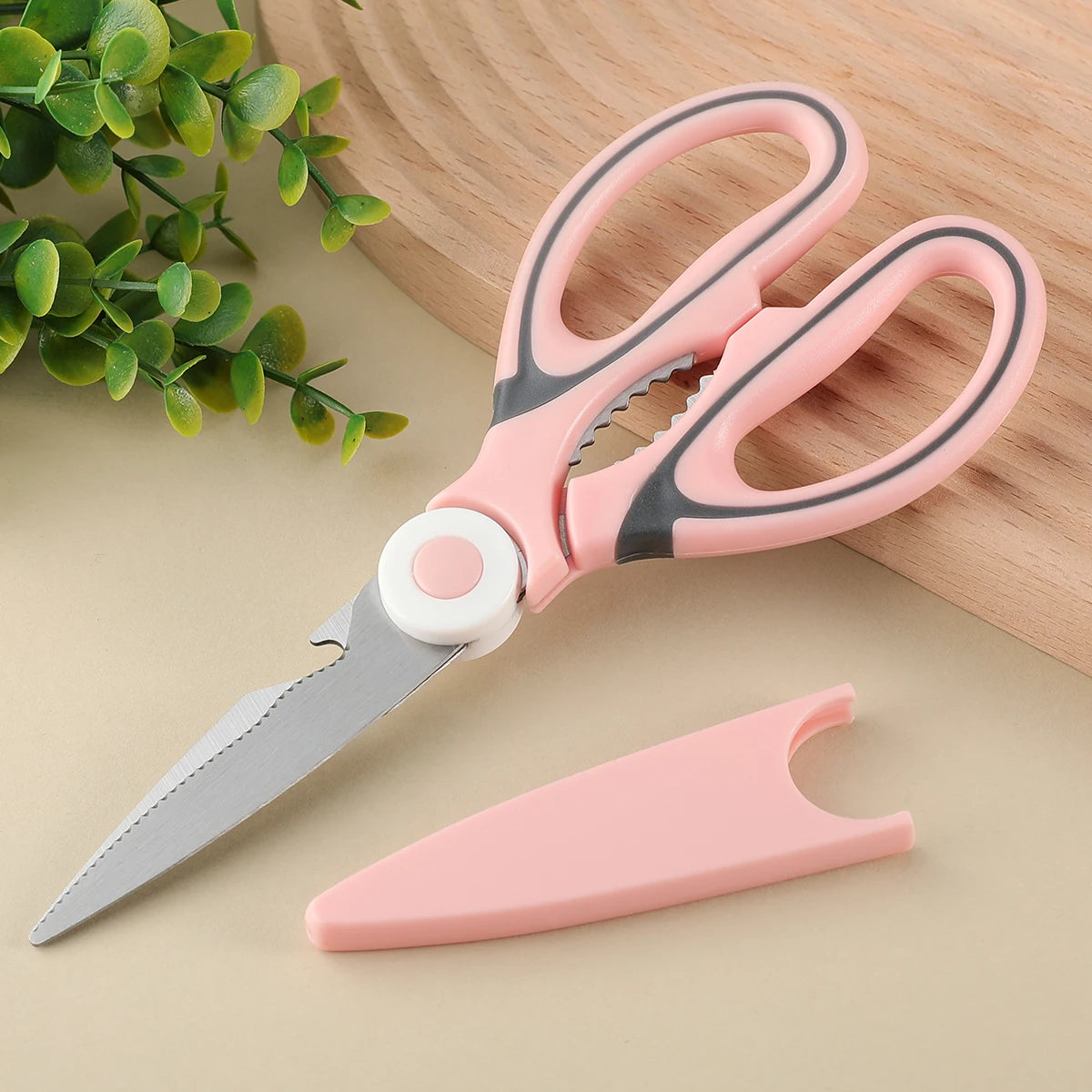 Ciseaux de cuisine en inox multifonctions avec protection | Coupe viandes et légumes