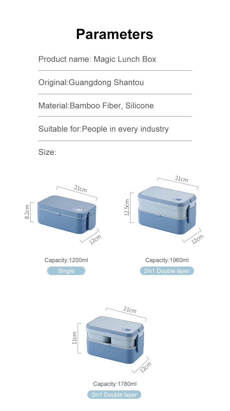 conteneur alimentaire en bambou avec compartiments