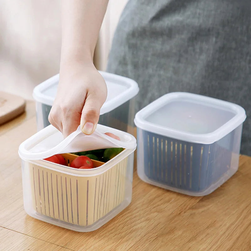 bac hermétique pour fruits et légumes avec grille