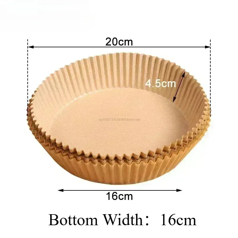 Papier Cuisson Air Fryer Jetable Antiadhésif - Lot de 50 Pièces 16-23 cm Air Fryer