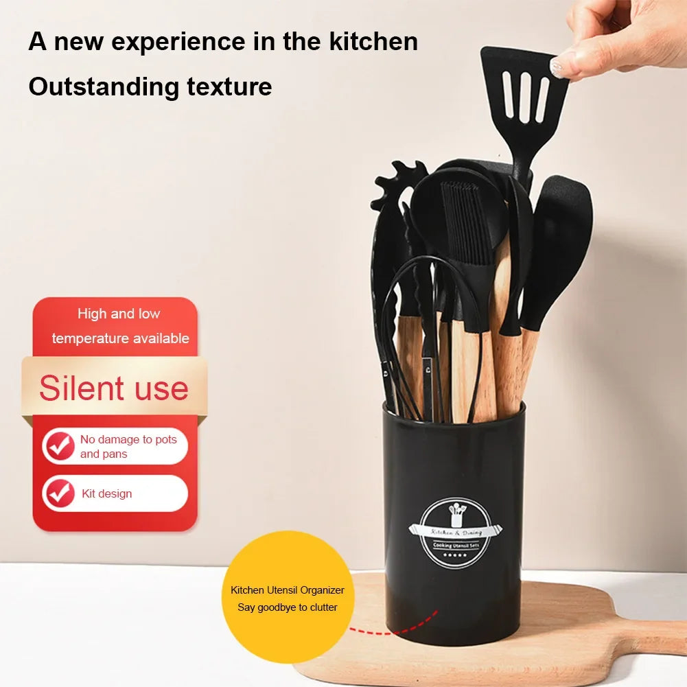 ensemble d'ustensiles de cuisine colorés en silicone