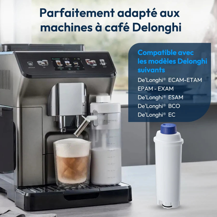 Filtre à eau compatible avec les machines à café De'Longhi ECAM, ETAM, ESAM, BCO, EC