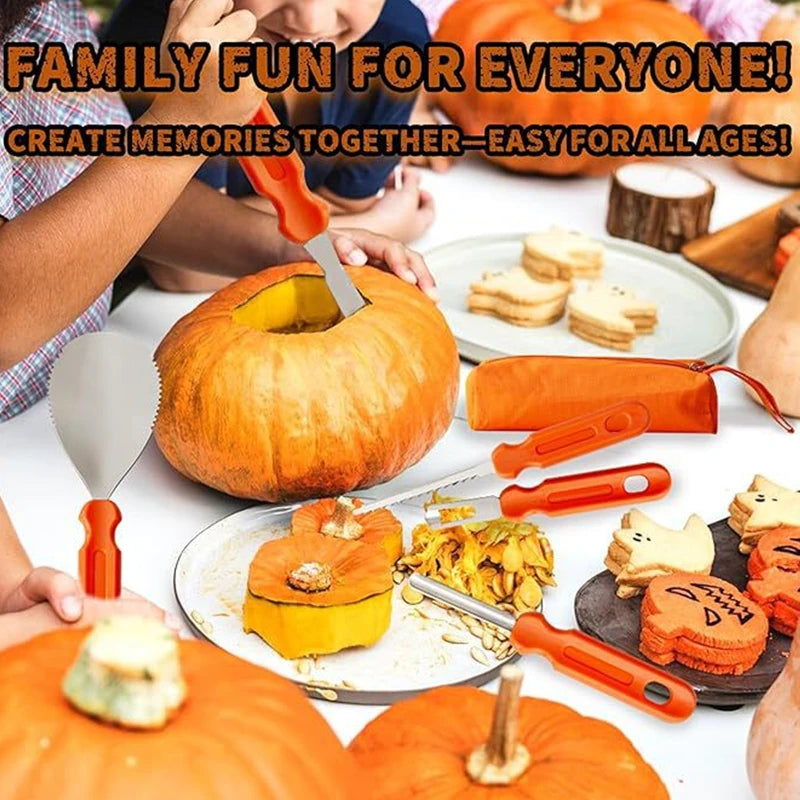 Kit de Sculptage de Citrouilles - Couteaux À Dentures Professionnels