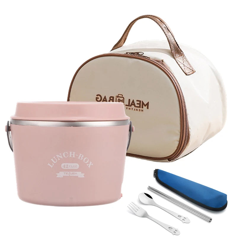 LunchBox Chauffante Électrique Acier Inoxydable 304 — 1,2 L / 48 W / 12 V-220 V