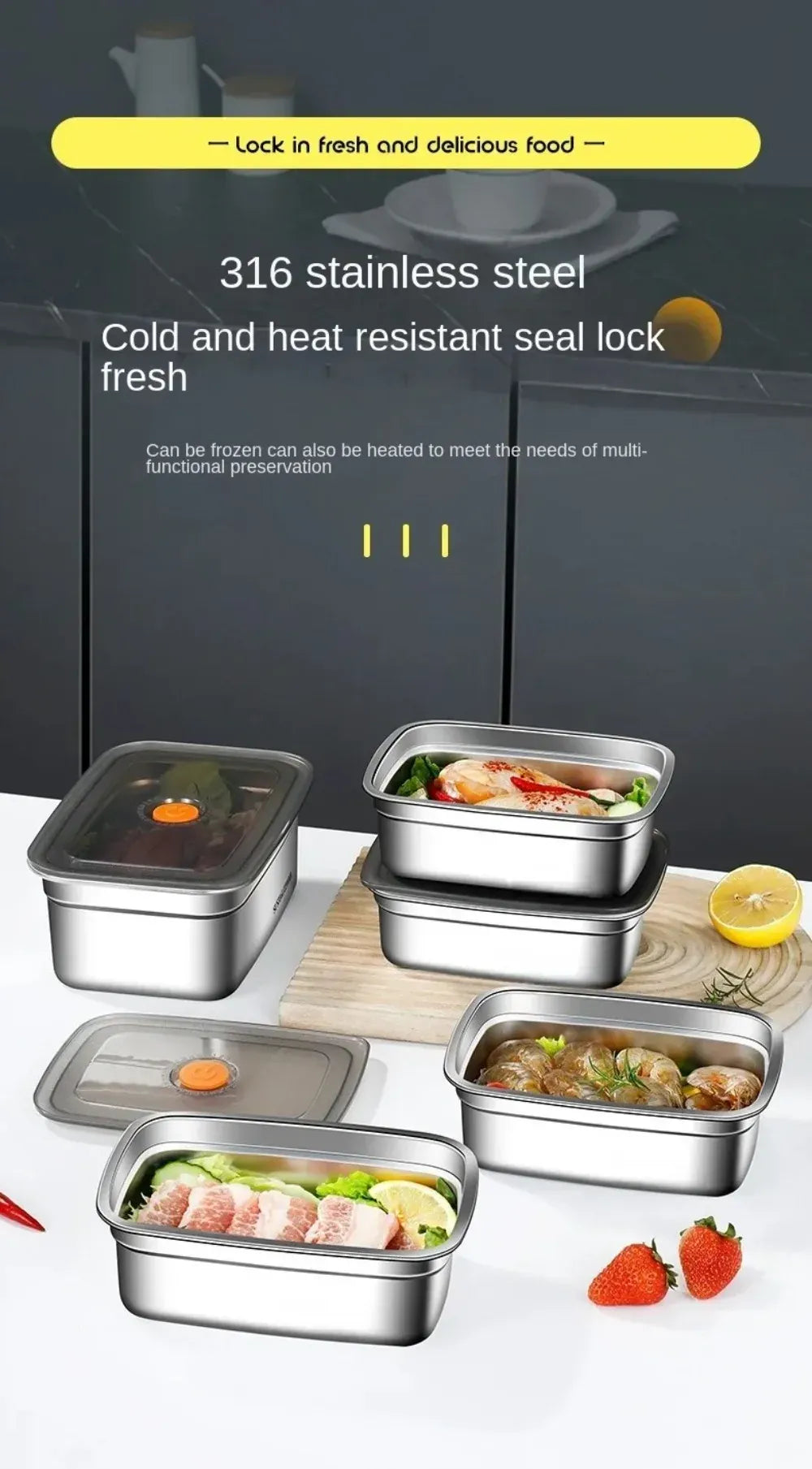 Lunch Box Inox 600 à 3200 ml avec Couvercle Hermétique lunchbox