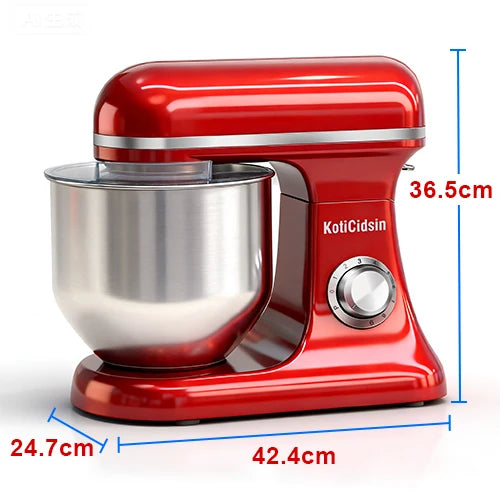 Robot pâtissier rouge 8 L, dimensions