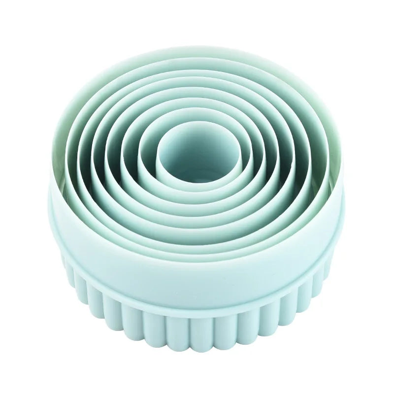 Emporte-pièces à Biscuits en Silicone - Set de 8 Formes Ronde Vert Clair