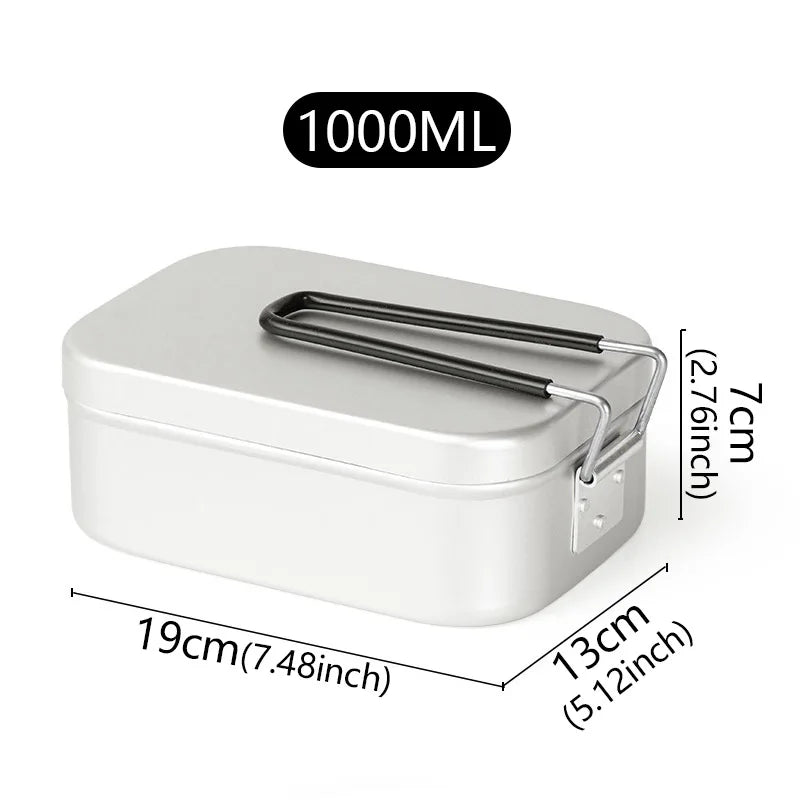 Bento Aluminium 2 Compartiments Pliables pour Camping et Pique-Nique
