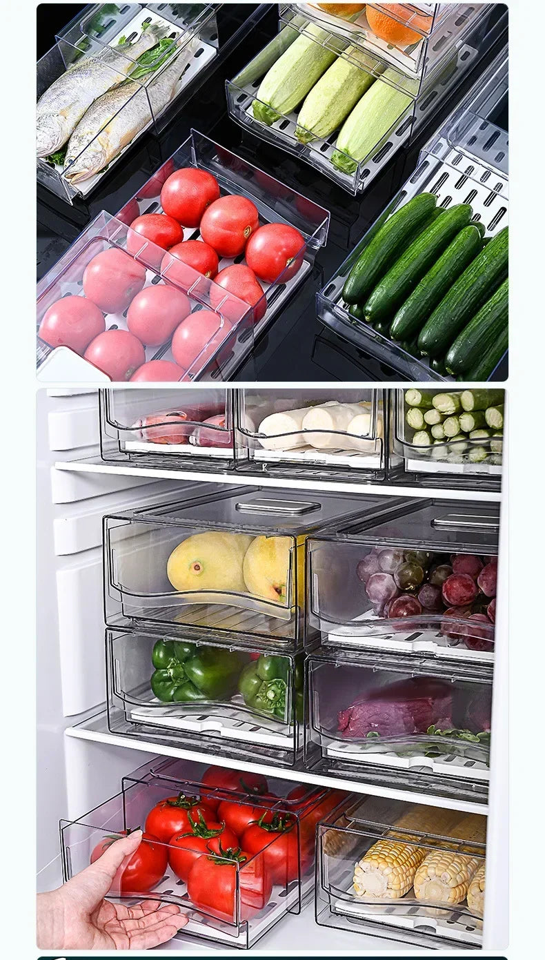 rangement de légumes en plastique pour frigo