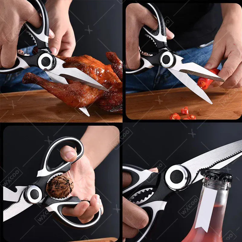 Ciseaux de cuisine multifonctions en inox pour découpe de viandes ciseaux