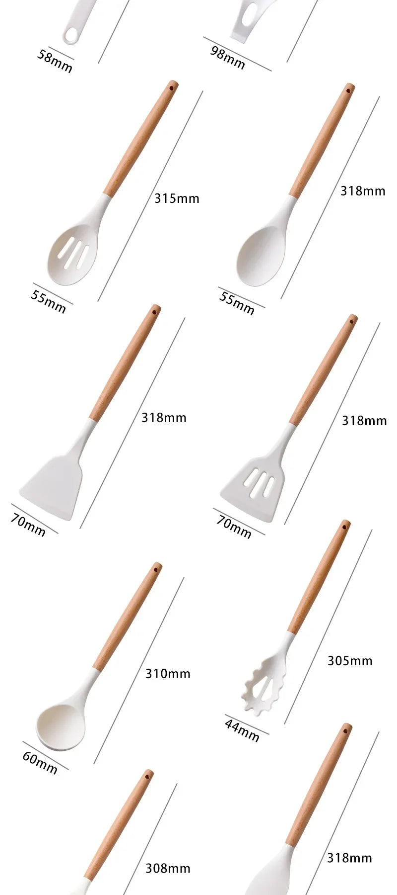 kit de cuisine silicone et bois