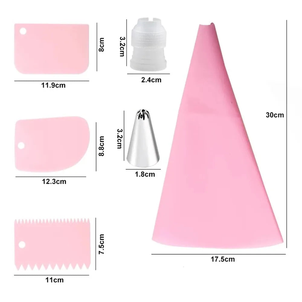 Set d'Outils de Décoration de Gâteaux 27 Pièces - Poche Réutilisable et Douilles en Acier Inox douillepoche