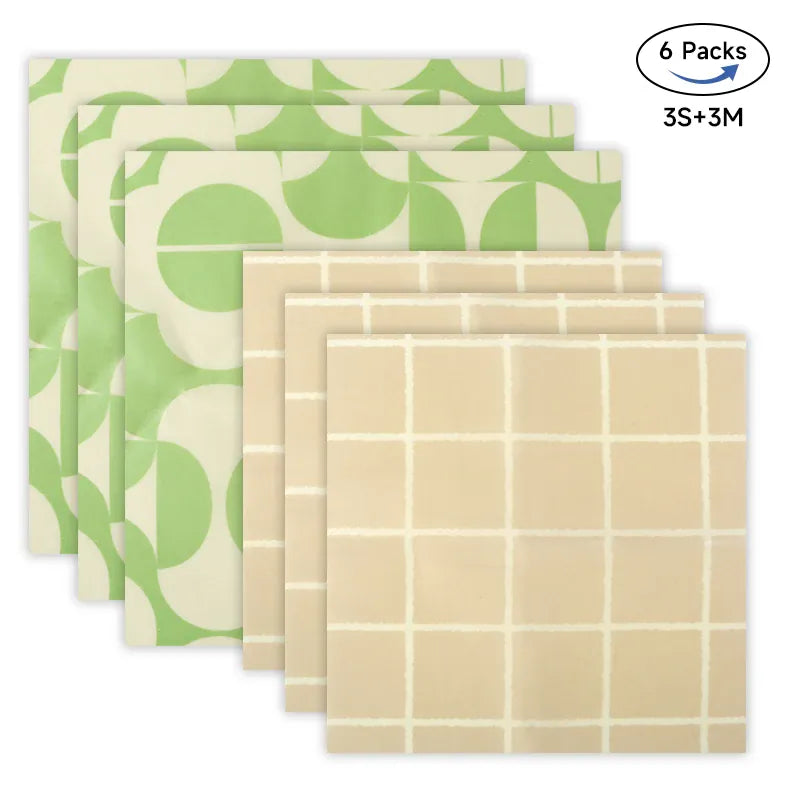 Film Alimentaire Cire d'Abeille Lot de 3 Wraps Réutilisables Écologiques far