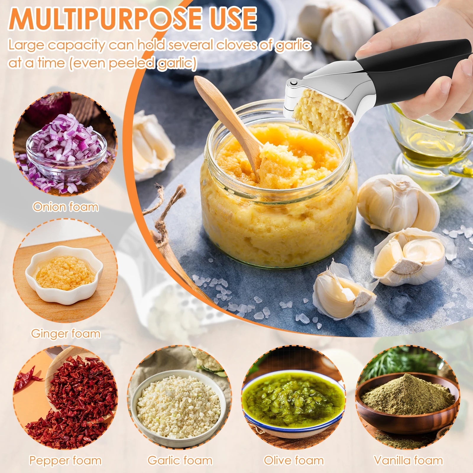 accessoire de cuisine pratique pour presser ail et gingembre