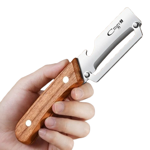 Éplucheur en Acier Inoxydable avec Poignée en Bois | Durable